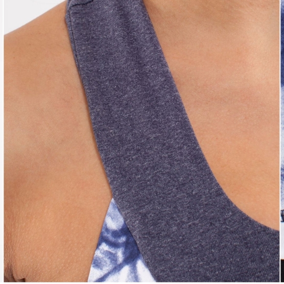 Lululemon Scoop Neck TankInk Blot White Deep Indigo / Heathered Deep Ind… - Picture 3 of 11